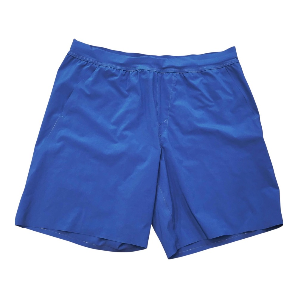 Oakley Mens Performance Fit Athletic Gym Shorts Blue Size Large Drawstring
